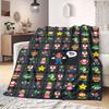 Super Mario Classic 2D Cartoon Flannel Blanket, Printed Pattern for Sofa Bed, Warm Picnic Travel Throw_LIAN