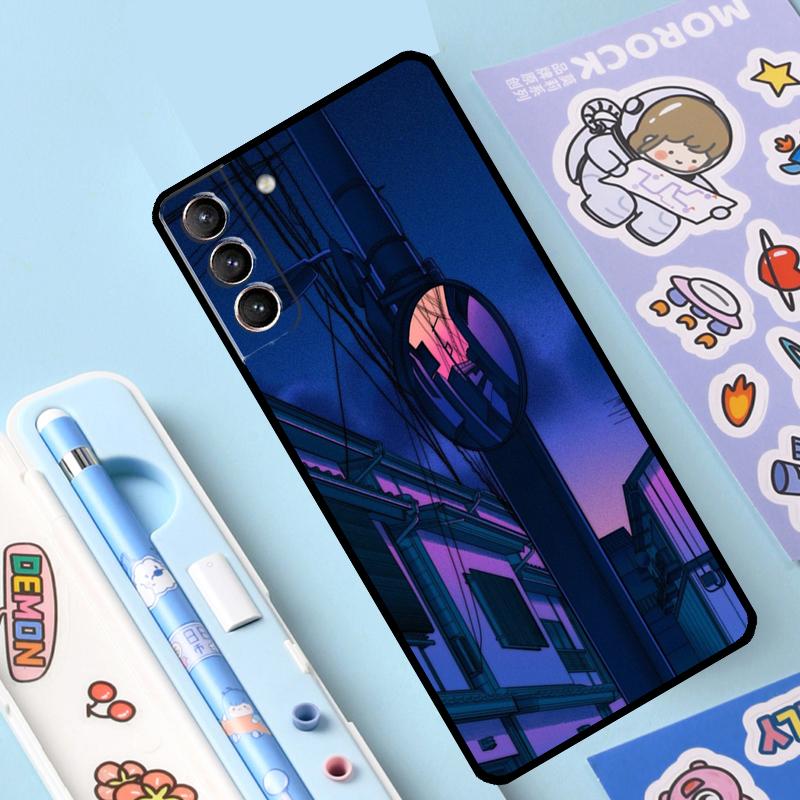 Pastel Japan Kyoto City Case For Samsung Galaxy S23 S22 S20 S21 Ultra S8 S9 S10 Note10 Plus Note20 Ultra S20 FE Cover