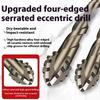 Yellow Coated Four Flute Eccentric Serrated Dry Drill Bit for Full Ceramic Glass Marble Concrete Sharp Sawtooth Cutting Head