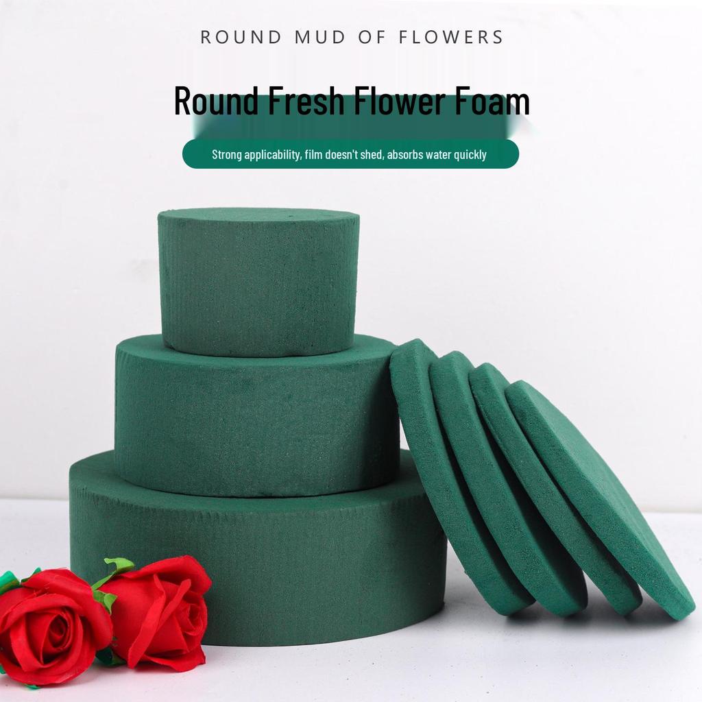 Mini Round Floral Foam Block for Fresh Flower Bouquets - Water-Absorbing Sponge for DIY Floral Art
