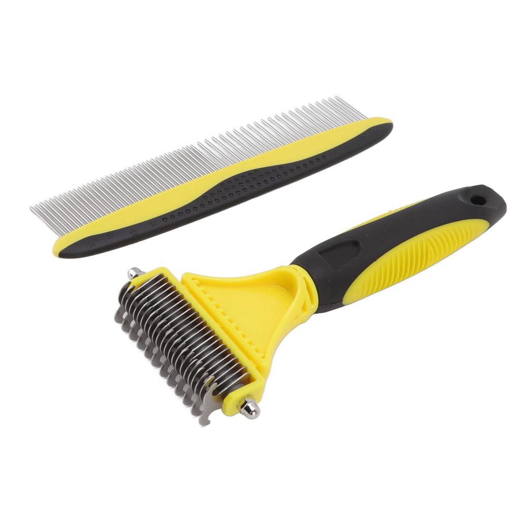 Tier Unterfell Rechen Set Edelstahl Doppelseitig Schnell Öffnend Knoten Tier Unterfell Rechen Bürste für Hunde Katzen