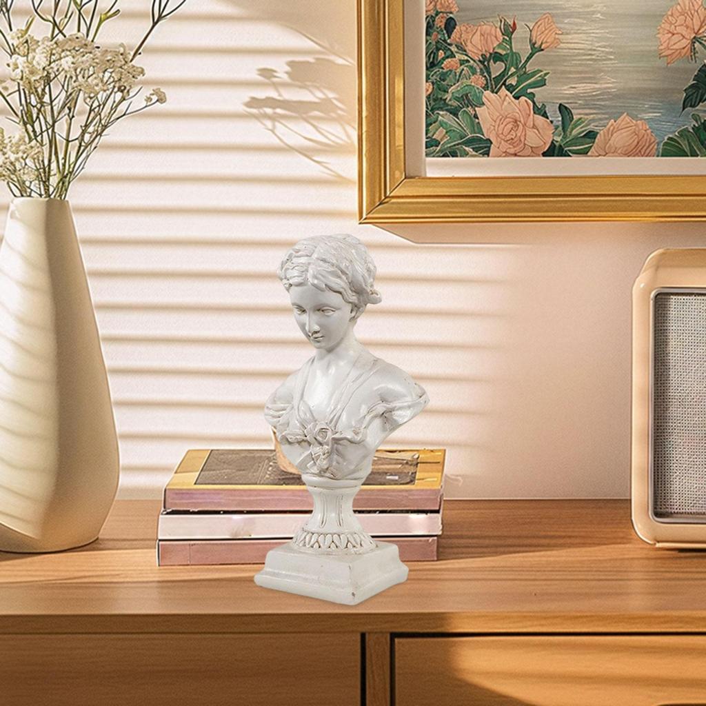 Creative Decoration, Scratch Resistant Girl Head Sculpture Statue, , Bedroom, Living Room, Office