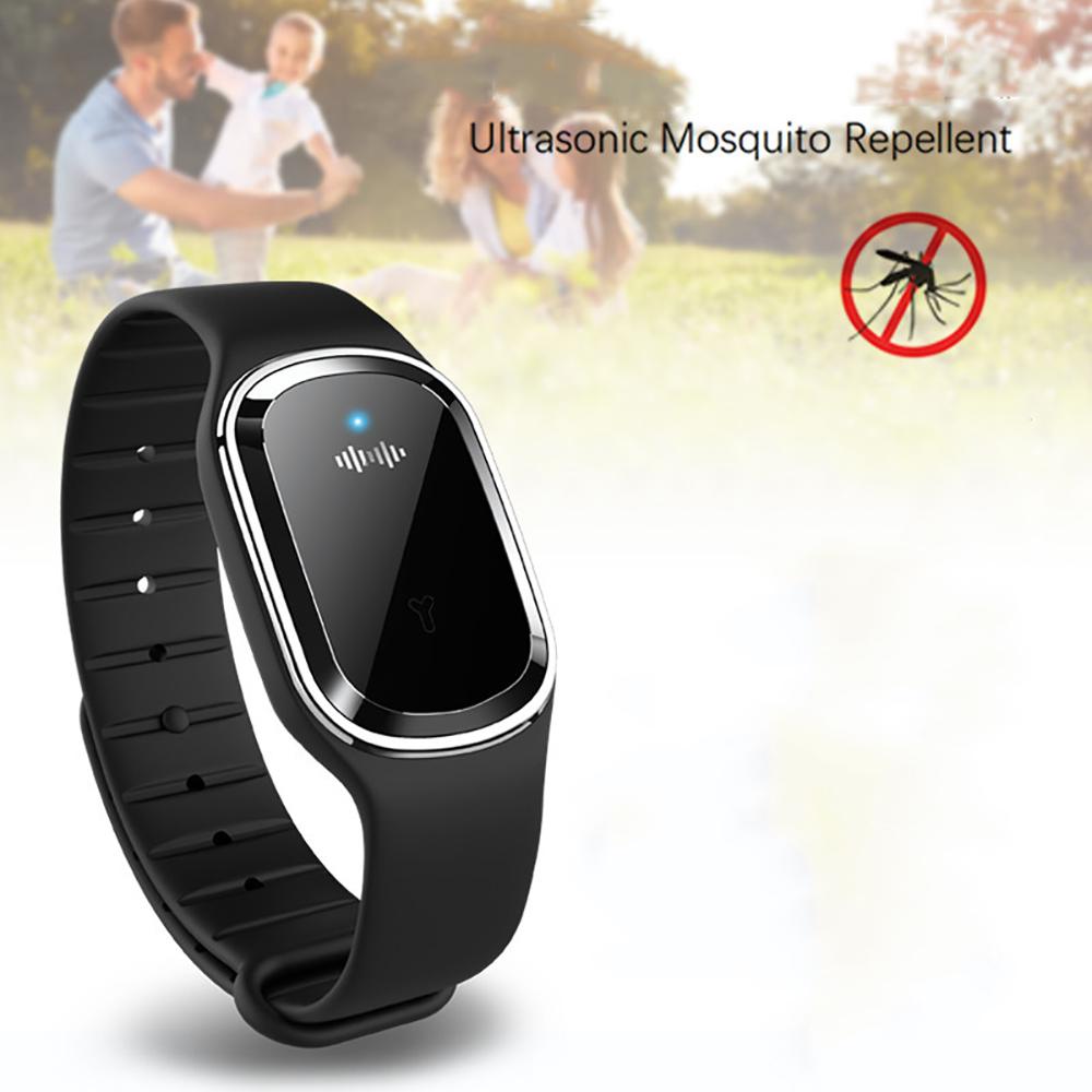 

New Ultrasonic anti-mosquito repeller of insects and pests, bracelet-repellent, black