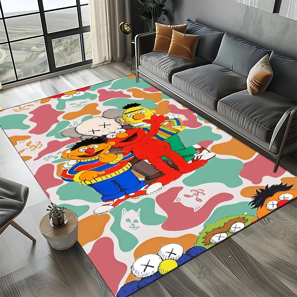 2025 New Style Sesame Street Cartoon TV Carpet Rug for Living Room Bedroom Home Sofa Decoration,Kids Play Non-slip Floor Mat