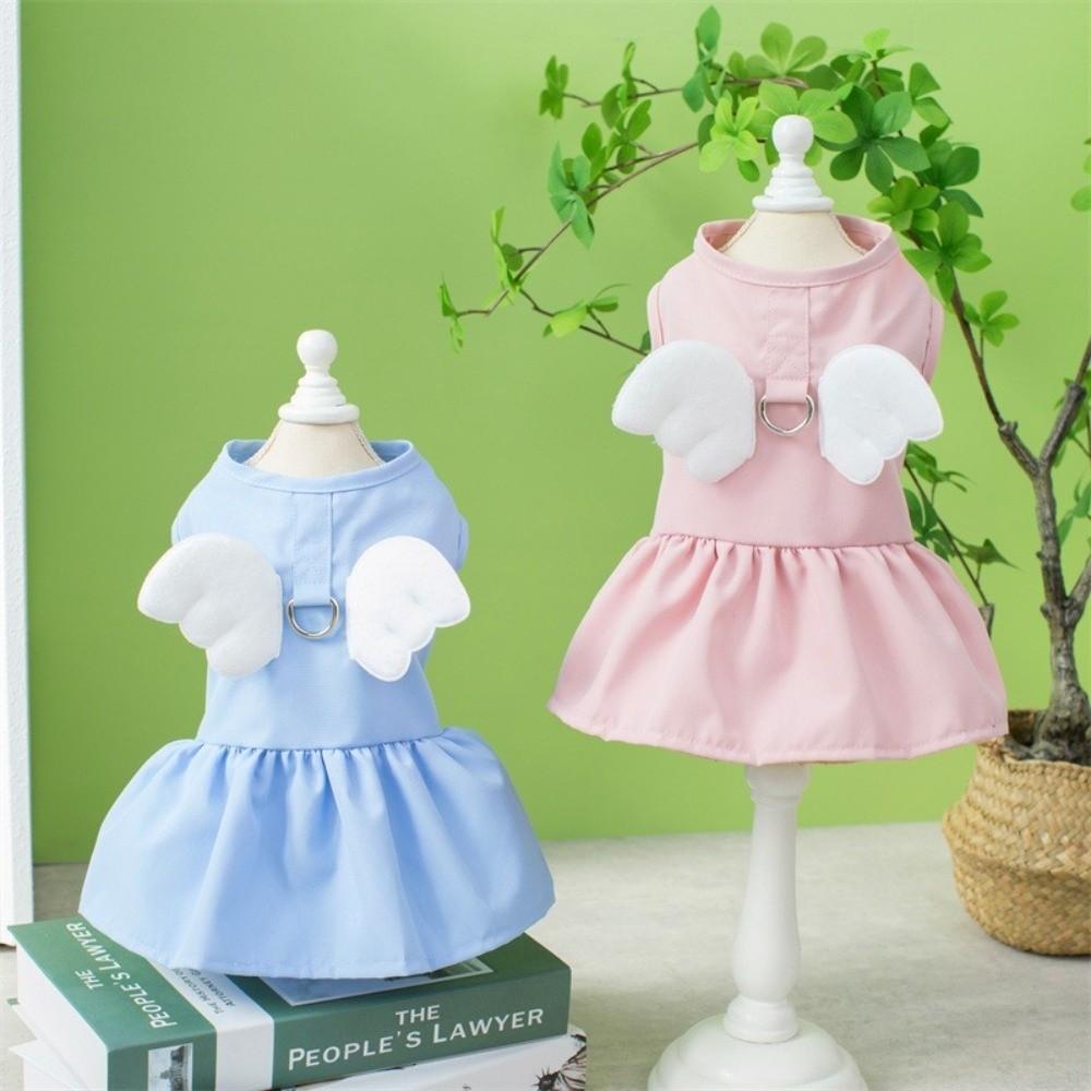 Adorable Dog Wings Skirt Breathable Cat Vest Harness Dog Summer Dress  Party Outfit