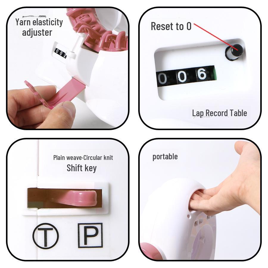 Penguin 22-Needle Vertical Hand-Crank Wool Knitting Machine for DIY Scarves, Hats, and Socks.