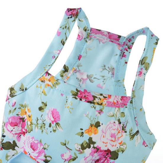 Pet Clothes - Flower Print Cotton Cute Pet Dress Cat Dog Costume Outfit Clothes