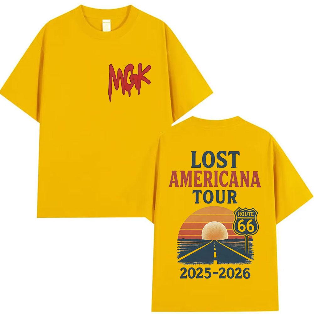 

MGK Lost Americana Tour 2026 Graphic T Shirt Unisex Women Harajuku Vintage Oversized Tshirts Summer 100 Cotton Y2K Tops Tshirt 4XL