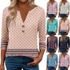 3/4 Sleeve Womens Tops For Women Henely Tops Button V Neck  Loose Fit Dressy Womens Summer Tops