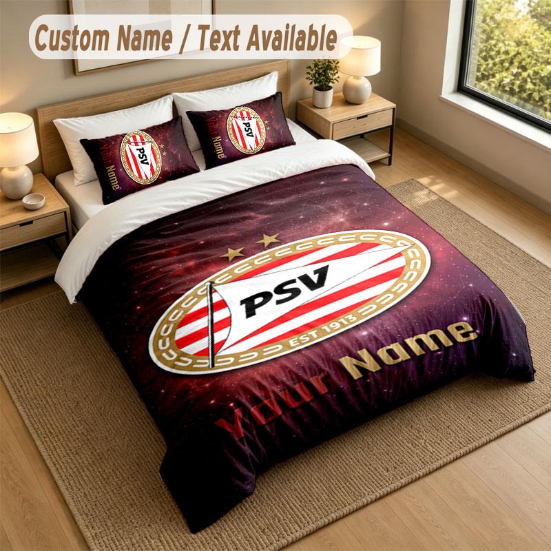 Bedding Set 1 Duvet Cover 2 Pillowcases PSV Eindhoven FC Print Soft Bed Linen Bedroom Decor