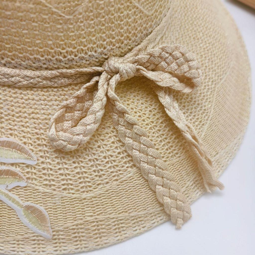 Summer New Women's Large Eaves Hat Flower Foldable Sunscreen Hat Versatile UV Resistant Sun Hat