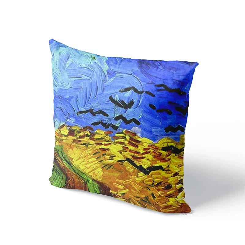 Oil Painting Pillowcase Sofa Cushion Cover Sunflower Throw Pillow Cover Wedding Party Home Decor