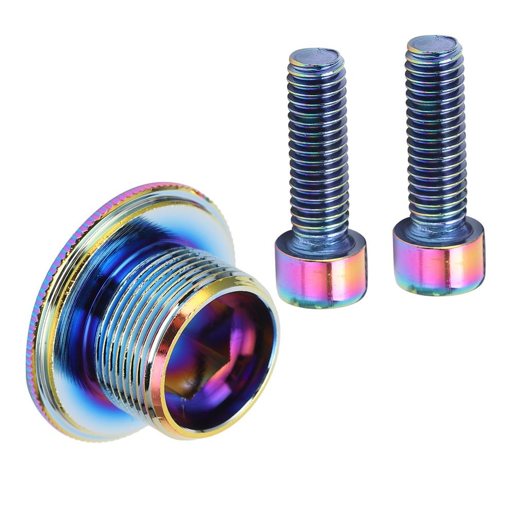 KRSEC Bicycle Crank Cover Screw Aluminum Alloy M18 Crank Arm Fixing Bolt with Cover Cap
