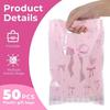 Durable Pink Bows Print Plastic Storage Bags For Jewelry Accessories Rainy Day Protections Pouches