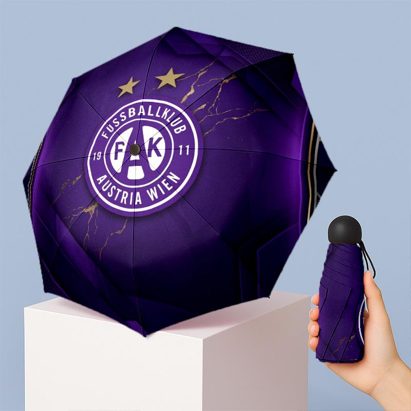 Austria Wien FC Mini 5 Fold Pocket Umbrella Compact Lightweight Anti UV Rain Sun Protection Umbrella Portable Travel Umbrella