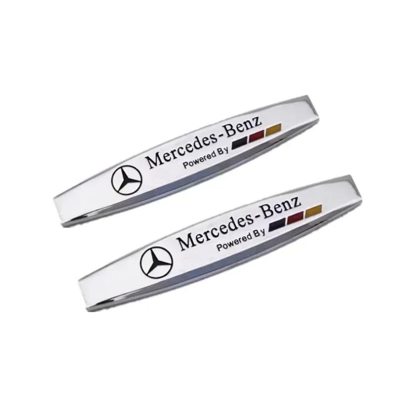 2026 New 2pcs 3D AMG Edition Metal Logo Car Fender Badge Sticker For Benz Lorinser Avantgarde Emblem Auto Decal Decorative Accessories