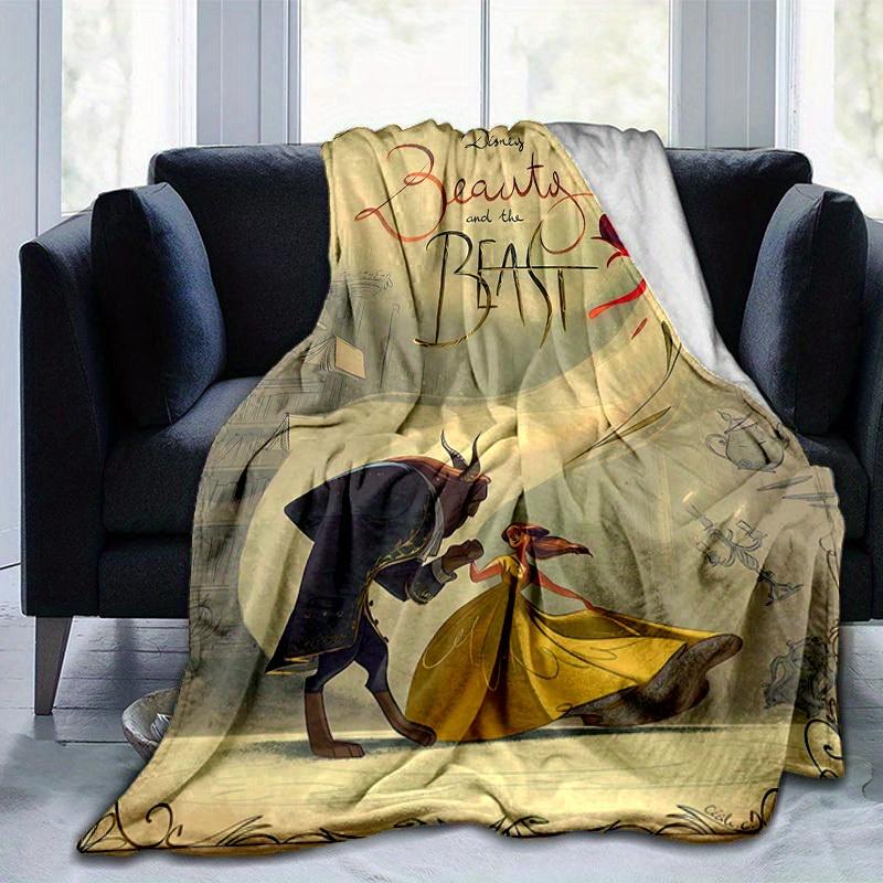 1pc, Disney's Beauty and the Beast: A Magical Home Décor Gift Cozy Blanket for Bedroom, Living Room, Travel, Camping, Car
