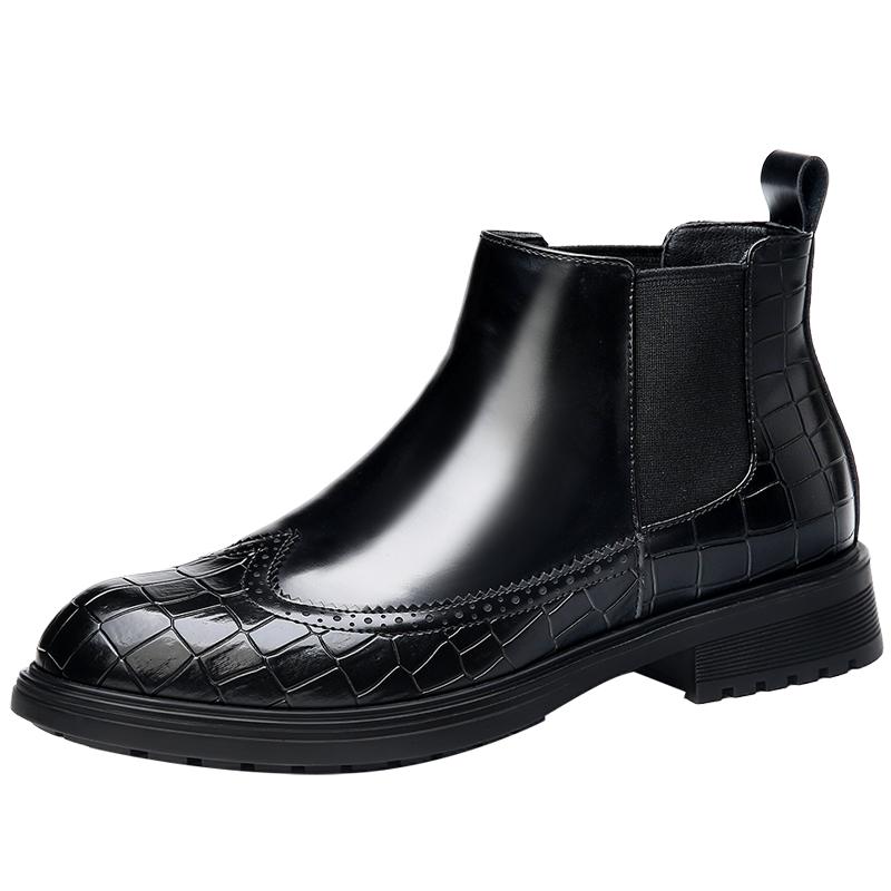 

Однотонные кожаные туфли для мужчин Броги весна осень новые дизайнерские мужские туфли модные британские повседневные лоферы мужские 44 чёрный