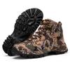 Fashion Men's High Top Camouflage Hunting Boots Breathable Outdoor Hiking Wear-Resistant Waterproof Mountaineering Boots Tactical Shoes