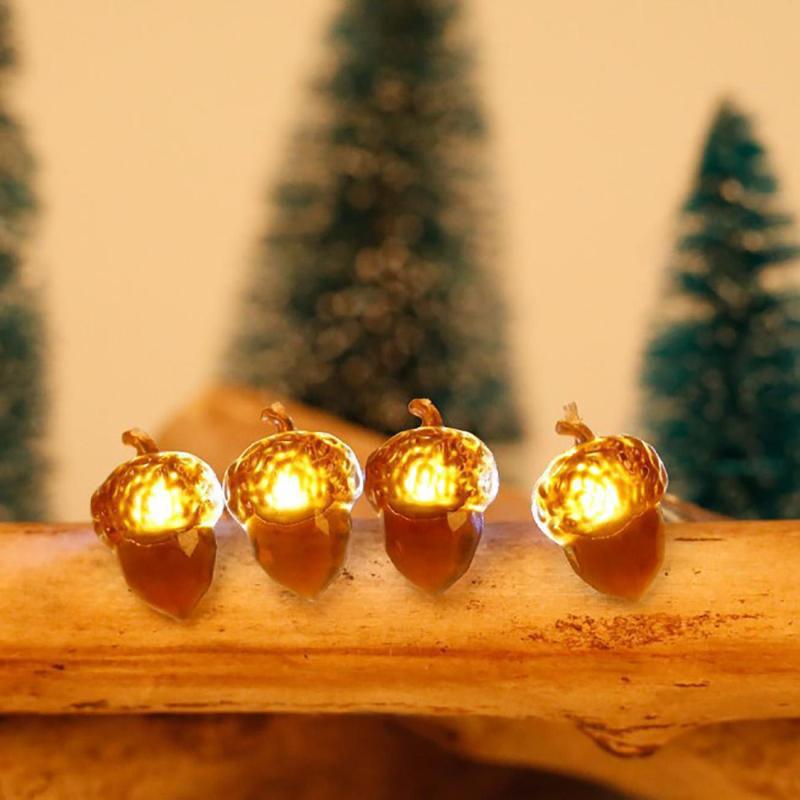 

LED Thanksgiving & Christmas Harvest Decorative Acorn String Lights with Copper Wire