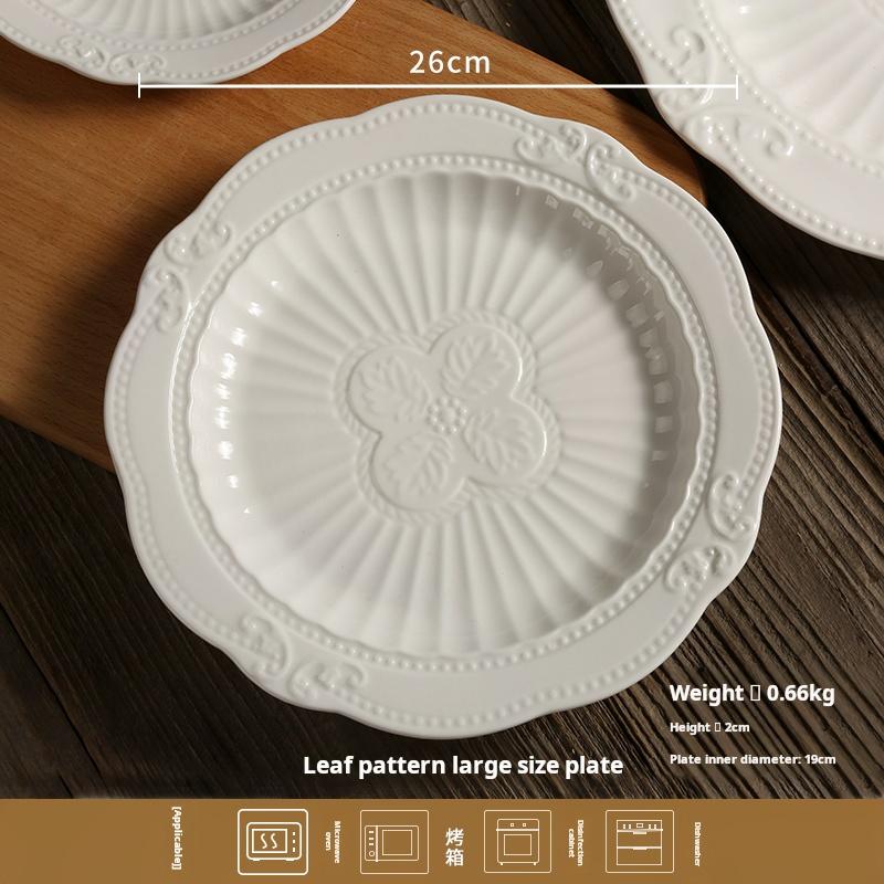 European-style home butterfly relief round plate, Western dinner plate, steak inventory, heart plate, dessert plate, cake plate