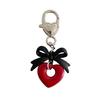 Stylish  Black Bowknot Heart Charm Trendy Keychain Charm for Fashion Enthusiasts