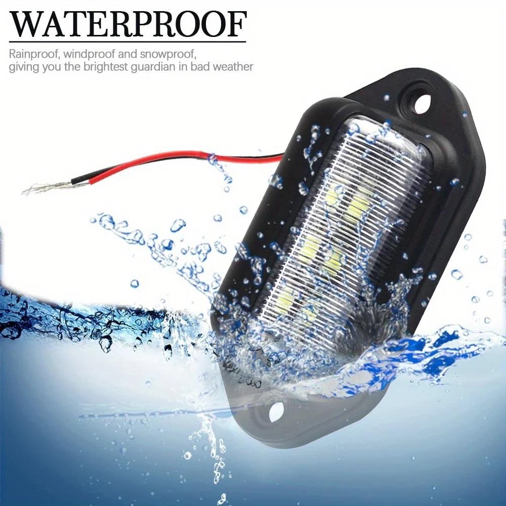 2PCS 6 LED Car License Number Plate Light For SUV Truck Trailer Van Tag Step Lamp White Bulbs Car Products License Plate Lights