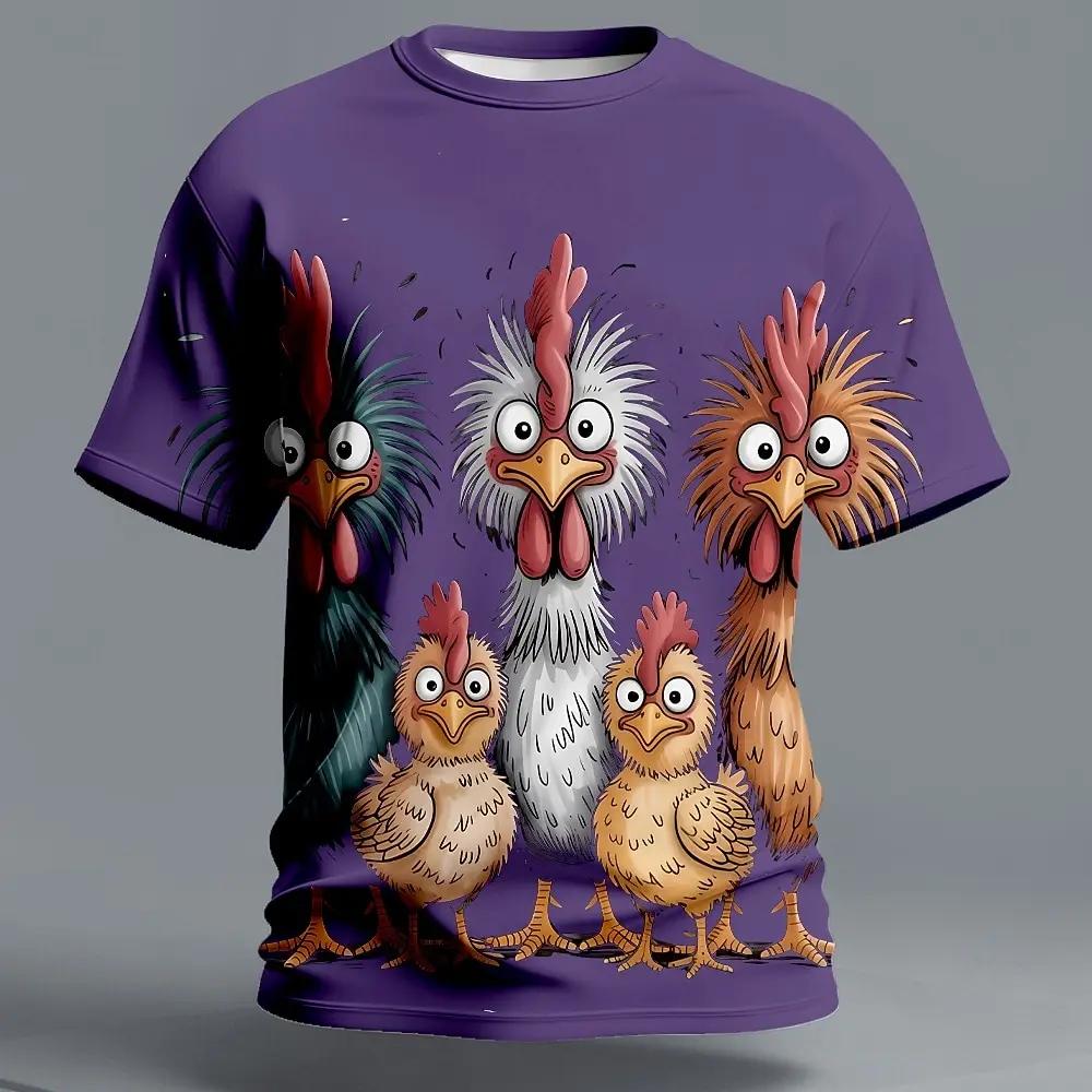 T-shirt Estiva da Uomo Girocollo Stampata in 3D Moda Versatile Traspirante Tendenza Casual