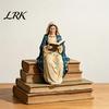 Christelijke Huisdecoratie Jezus en Maagd Maria Lezen Boekenplank Beeldjes, Religieuze Zittende Beelden, Cadeau voor Pastor Kerkleden Hars Plank