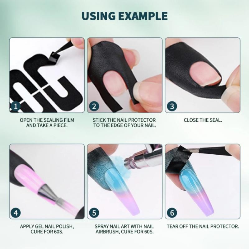 20/50pcs Nail Art Anti-Spill Stickers Beginner U-Shape Finger Edge Nail Polish Anti-Overflow Patch Tearable Nail Gel Silicone