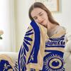 Blue Evil Eye Pattern Flannel Throw Blanket Soft Cozy Fleece For Home Office Sofa All Season Gift 150X200Cm 59X79In