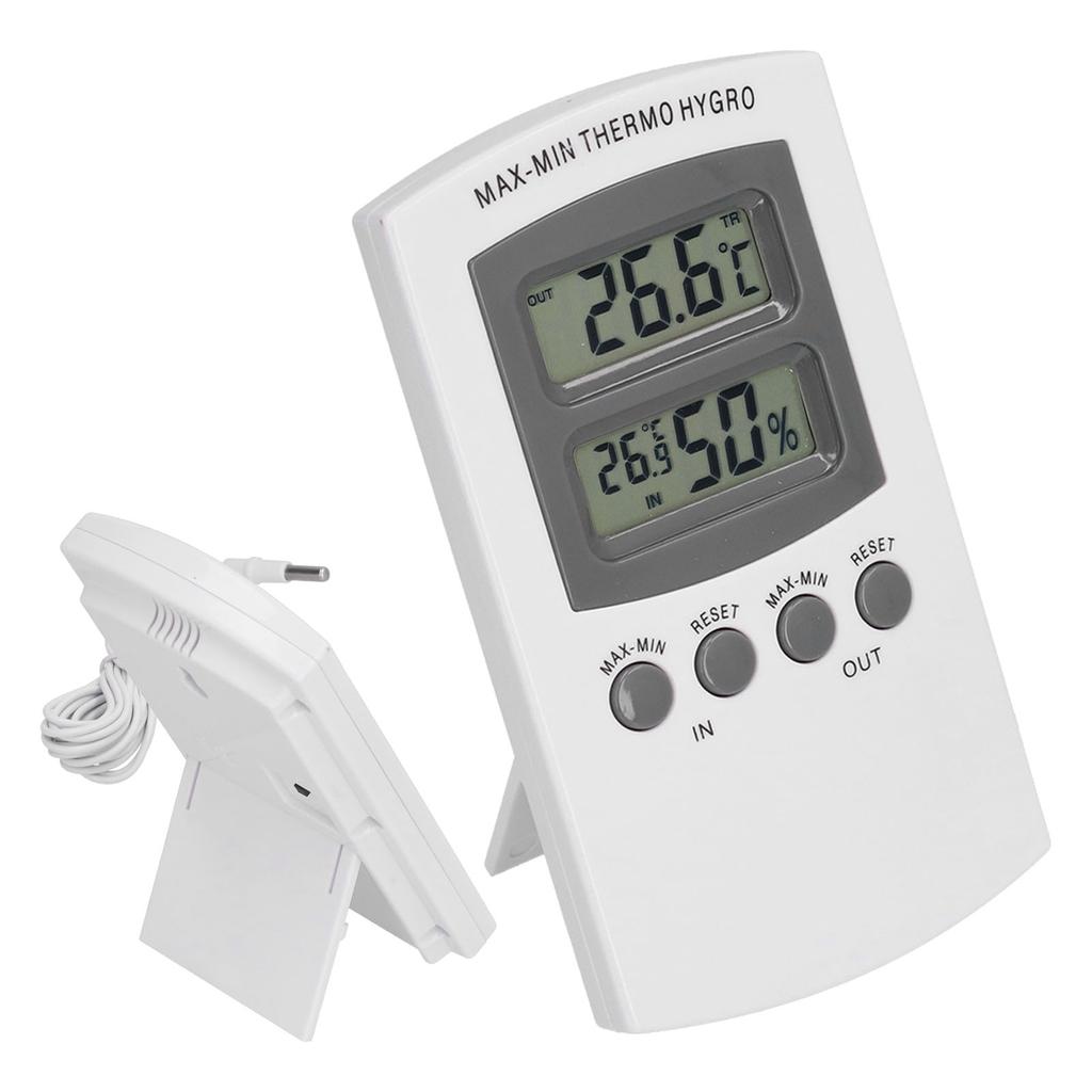 LCD Temperature and Humidity Monitor WallMountable Wired Flower Planting Hygrometer for Home