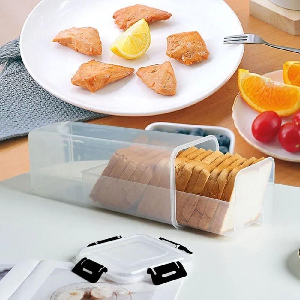 Sealed Toast Storage Box with Sealing Lid Loaf Container Sandwich Bread Holder for Kitchen