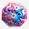 Stitch,Love Automatic Umbrella   Tri fold Portable Umbrella, Best Holiday Gift for Men and Women, Durable Iron Frame, Playful Design, Sturdy