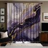 2pc Purple and gold wave pattern curtains   polyester fabric   machine washable   suitable for bedroom living room decoration
