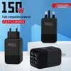 150W Multi-Port Charger: 4 USB + 2 PD, US/EU/UK Fast Charging Adapter with Light