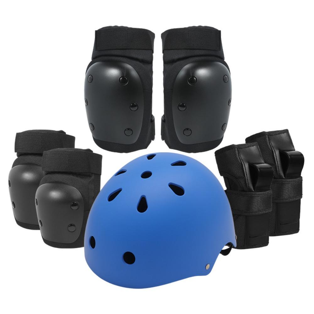 Skateboarding Protective Gear, Thickened, Helmets, Balance Bikes, Ice Skating, Knee Pads, Roller Skating Protective Gear, 7-piece Set