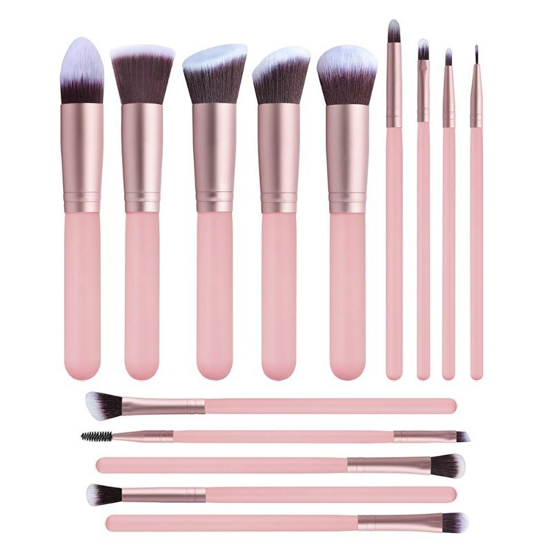 14 Makeup Brushes, Wooden Handles, Soft Hair, Eyeshadow Brushes, Blush Brushes, Brushes, Makeup Tools, In Stock