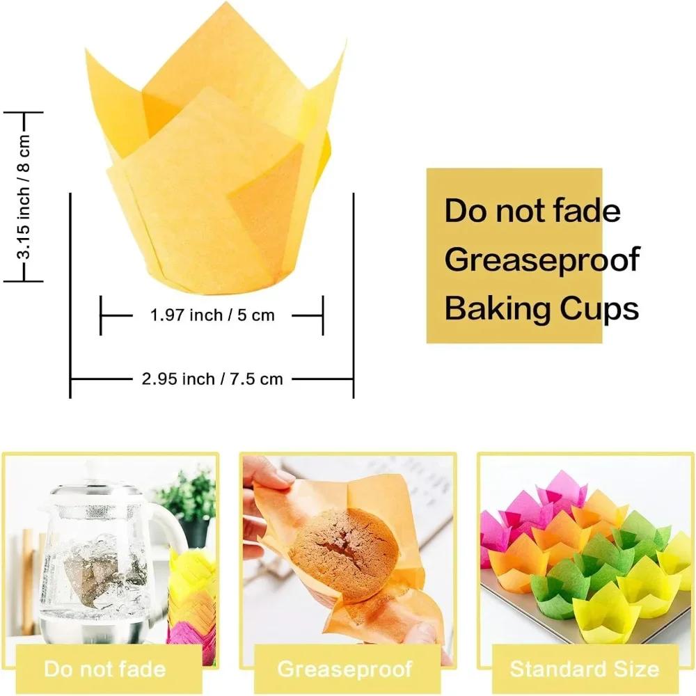 50/100 Stück Fettbeständige Cupcake-Förmchen in Standardgröße Papier-Cupcake-Förmchen Fettbeständiger Wrapper Backzubehör