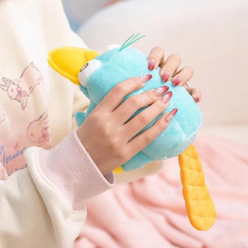 Juguete de Peluche de Ornitorrinco Azul Kawaii de 25 cm Adorable Peluche de Perry el Ornitorrinco con Pico Amarillo Regalo de Cumpleaños Decoración de Habitación