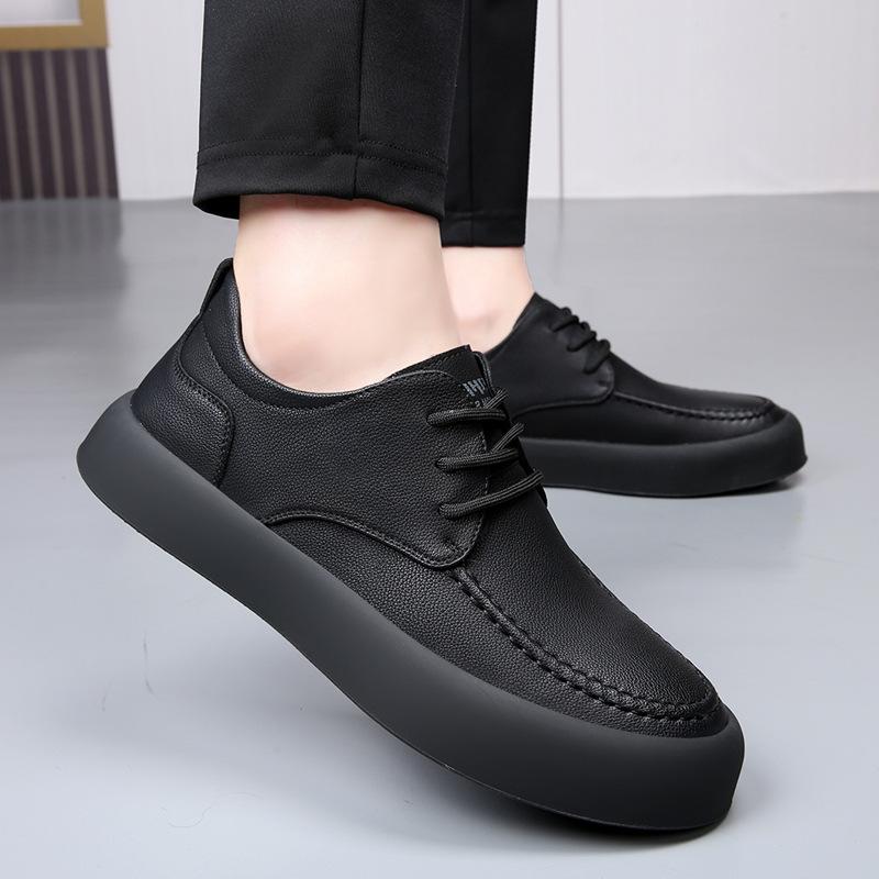 Baili autumn new men's shoes breathable and versatile trend yuppie tooling shoes men's leather soft-soled casual shoes men