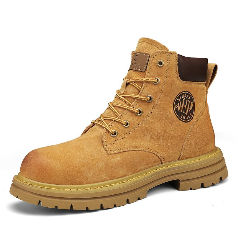 2025 winter new men's Martin boots, high-top locomotive boots couple Martin boots, fashionable first-layer leather tooling shoes