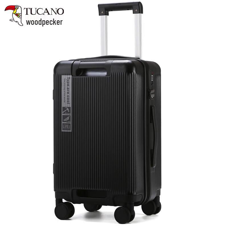 ZMN Secure ABS&PC Double-Layer Zipper Checked Suitcase