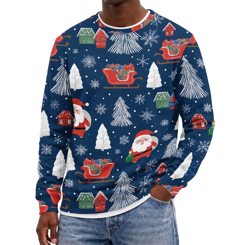 Men's Christmas Neck Pullover Sweatshirt