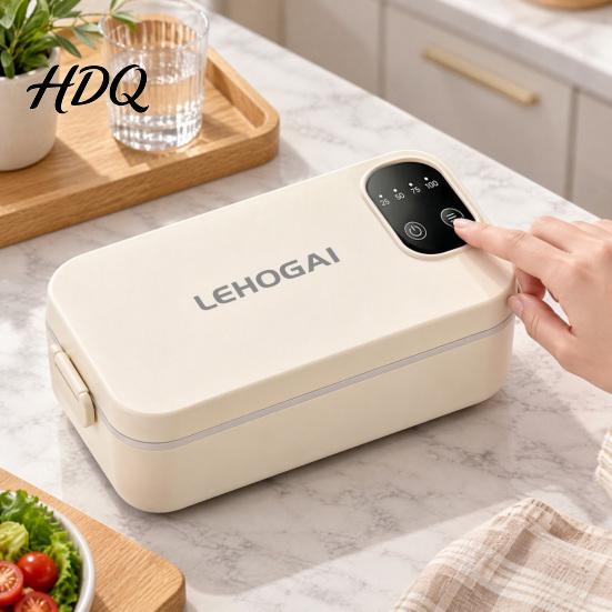 Portable Heating Meal Box for School 900ML USB Rechargeable Heated Lunch Box 304 Stainless Steel Liner Electric Bento Leakproof Students with