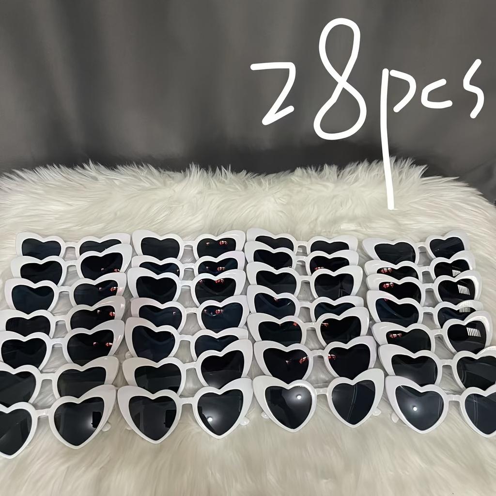 28pcs Heart-shaped Glasses Wedding Party Supplies the Best Gift for Friends