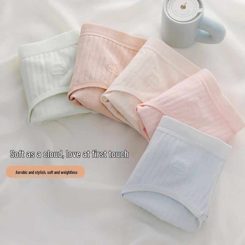 Bonaas Women's 7A Antibacterial Pure Cotton Mid-Rise Briefs 4-Pack