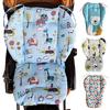 Universal Cartoon Floral Stroller Seat Covers Soft Thick Pram Car Seat Cushion Cover Pad