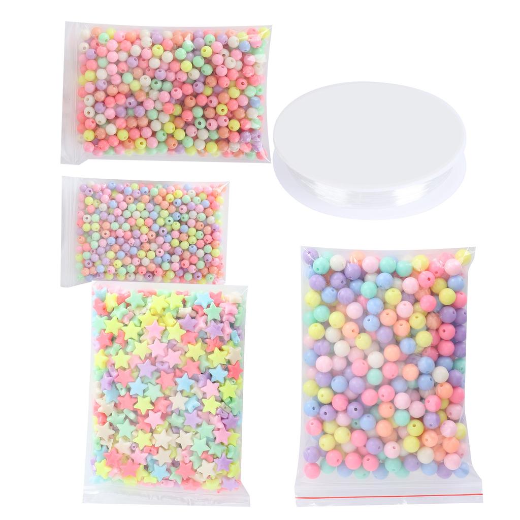 Round Beads Colorful FivePointed Star Handmade Bit DIY Crafts Supplies 6mm 8mm 10mm