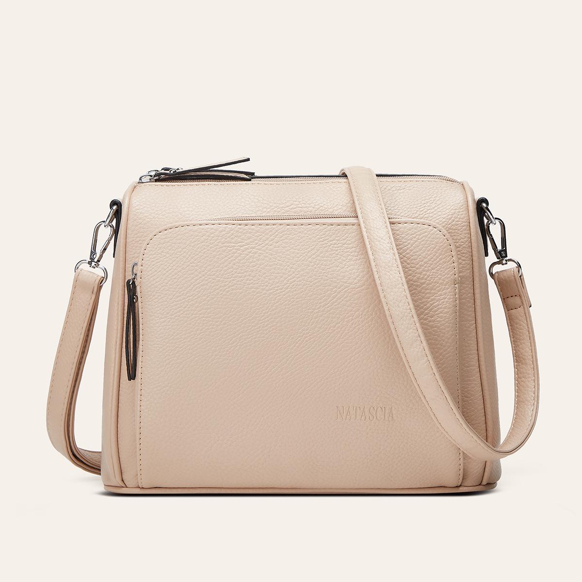 

Women s bag autumn and winter new fashionable and simple multi-layer shoulder bag high-end large-capacity messenger bag абрикосовий